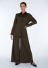 Cheesecloth Flared Trousers Brown