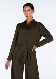 Cheesecloth Midi Shirt Brown