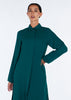 Hidden Placket Shirt Dress Green