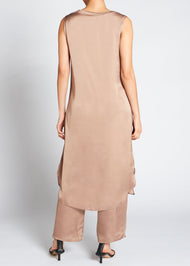 Satin Slip Dress Nude