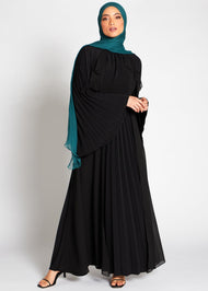 Plisse Maxi Dress Black - Final Sale