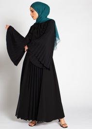 Plisse Maxi Dress Black