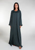 Fringed Open Abaya Olive