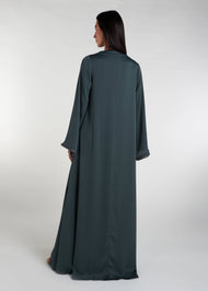 Fringed Open Abaya Olive