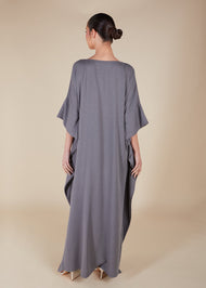 Floaty Tatreez Kaftan Grey