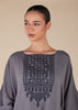 Floaty Tatreez Kaftan Grey