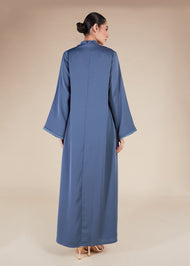 Fringed Open Abaya Blue - Final Sale