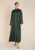 Fringed Open Abaya Dark Green - Final Sale