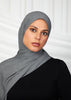 Grey Melange Ribbed Jersey Hijab