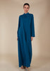 High Neck Abaya Blue