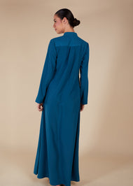 High Neck Abaya Blue
