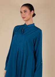 High Neck Abaya Blue - Final Sale