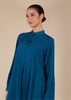 High Neck Abaya Blue