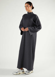 High Neck Abaya Charcoal