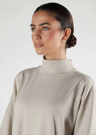 High Neck Abaya Nude