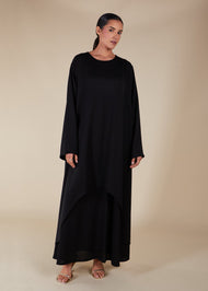 Layered Abaya Dark Grey - Final Sale