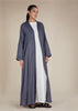 Linen Feel Open Abaya Charcoal