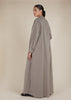 Linen Feel Open Abaya Dove Grey