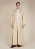 Linen Feel Open Abaya Nude
