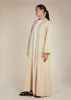 Linen Feel Open Abaya Nude