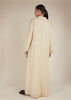Linen Feel Open Abaya Nude