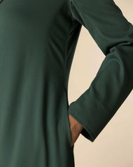 Long Line Abaya Duck Green