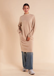 Loose Fit Knit Midi Cream