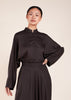 Mandarin Collar Top Charcoal