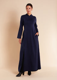 Mandarin Wrap Abaya Navy