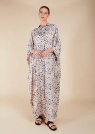 Matrix Print Shirted Kaftan