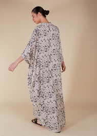Matrix Print Shirted Kaftan