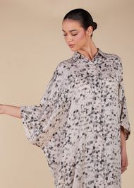 Matrix Print Shirted Kaftan