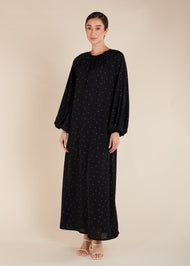 Midnight Polka Maxi Dress