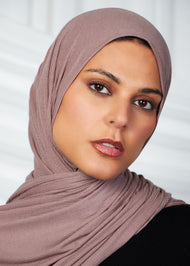 Mocha Ribbed Jersey Hijab