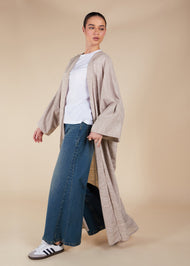 Natural Cotton Open Abaya