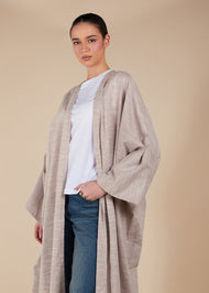 Natural Cotton Open Abaya