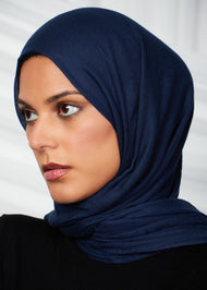 Navy Wool Modal Hijab