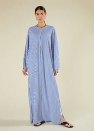 Single Pleat Kaftan Blue