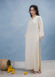 Textured Abaya Cream