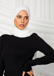 Off White Wool Modal Hijab