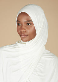 Pearl White Jersey Hijab