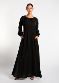 Pleated Abaya Black