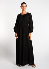 Pleated Abaya Black