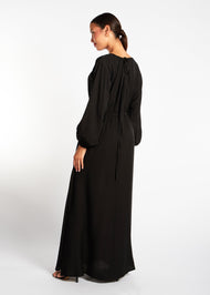 Pleated Abaya Black