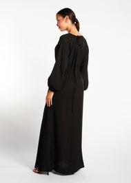 Pleated Abaya Black