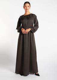 Pleated Abaya Charcoal - Final Sale