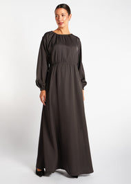 Pleated Abaya Charcoal