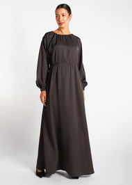Pleated Abaya Charcoal - Final Sale