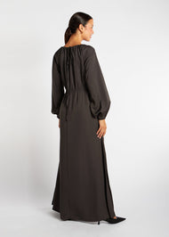 Pleated Abaya Charcoal - Final Sale
