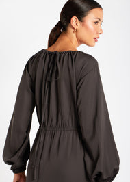 Pleated Abaya Charcoal - Final Sale